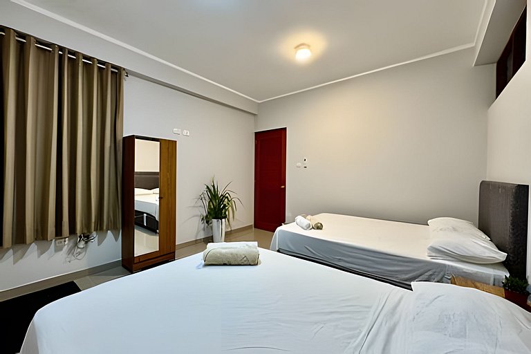 Vive a 5min centro 2HAB con A/C Moderno y Amplio