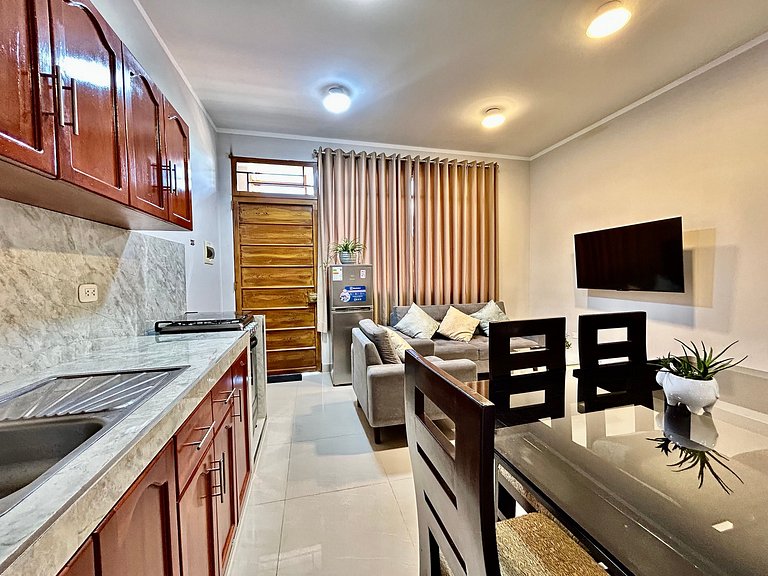 Depa a 5min centro 2HAB con A/C Terraza y Parrilla